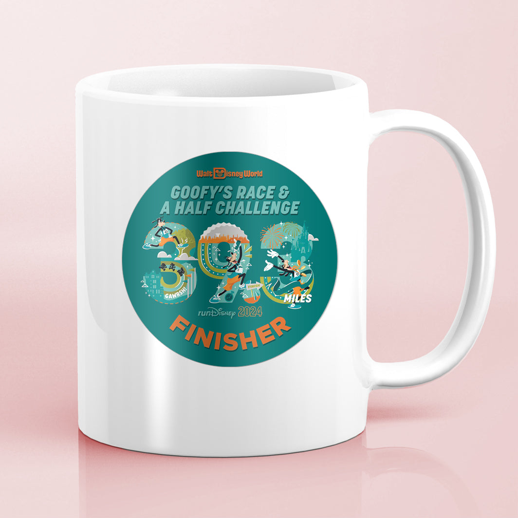 RunDisney Marathon Weekend 2024 Goofy Challenge 39.3 Miles FINISHER Water Bottle Mug Sticker