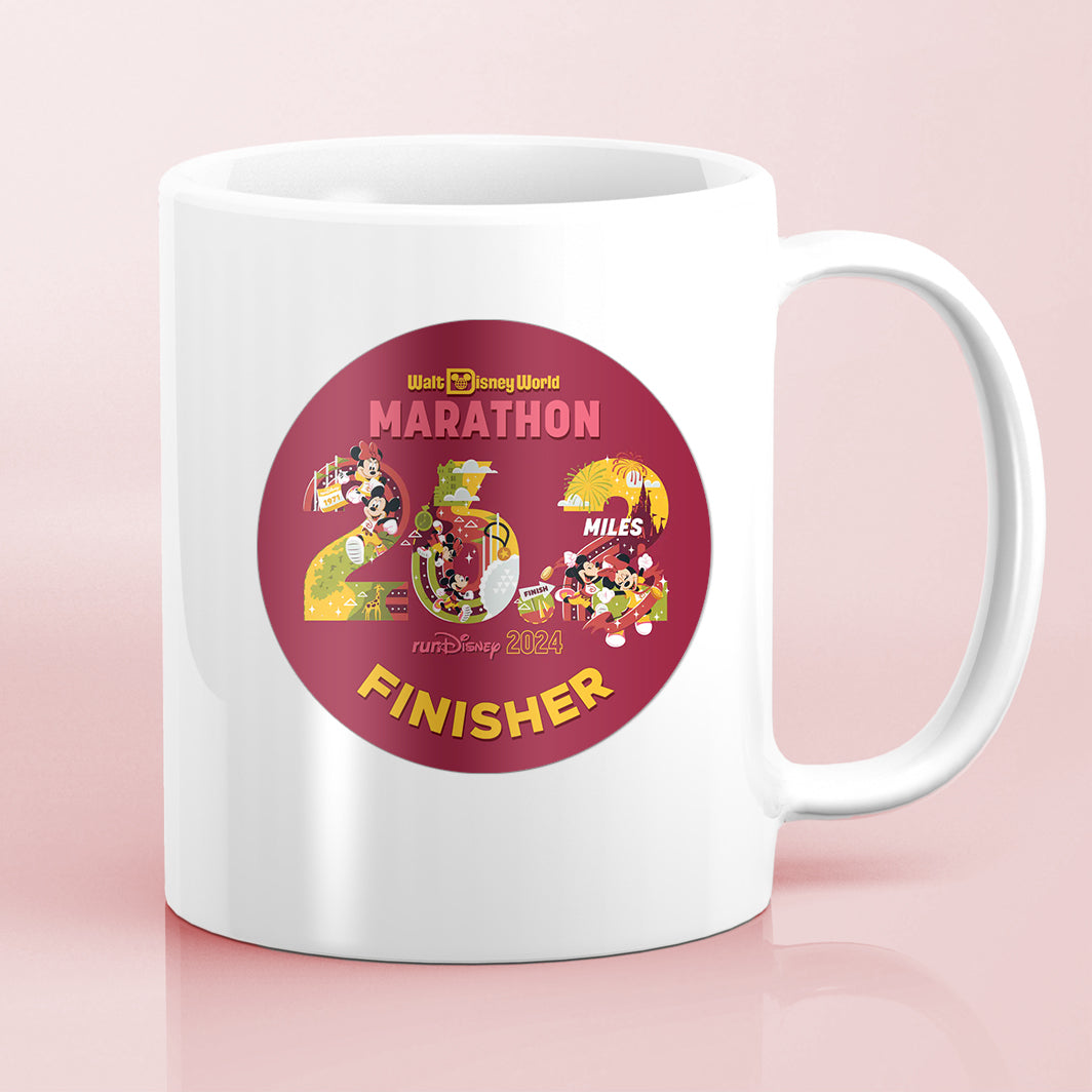 RunDisney Marathon Weekend 2024 Marathon 26.2 Miles FINISHER Water Bottle Mug Sticker