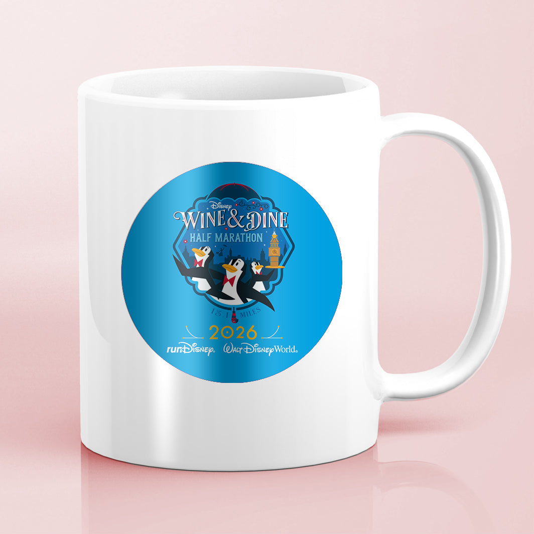 RunDisney Wine & Dine Weekend 2026 Half Marathon 13.1 Miles NO WORDS or FINISHER Water Bottle Mug Sticker