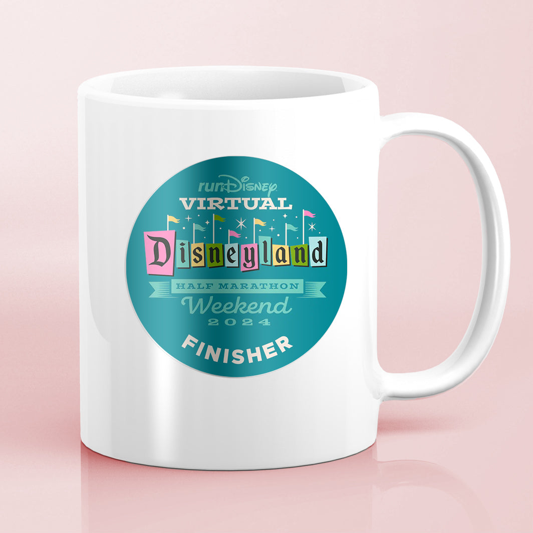 Disneyland Half Marathon Weekend 2024 Virtual FINISHER Water Bottle Mug Sticker