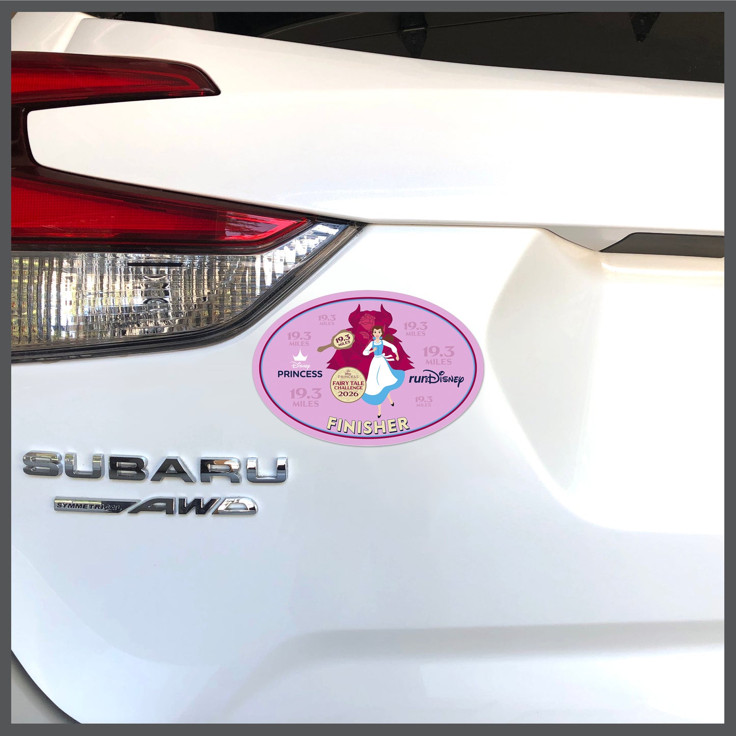 RunDisney Princess Half Marathon Weekend 2026 Princess Fairy Tale Challenge 19.3 Miles FINISHER Decal or Car Magnet