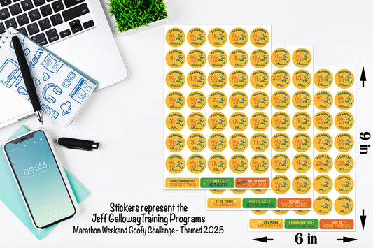 RunDisney Marathon Weekend Goofy Challenge 29-Week Galloway Training Plan Stickers THEMED 2025