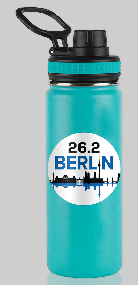 Berlin Skyline 26.2 Marathon Water Bottle Mug Sticker