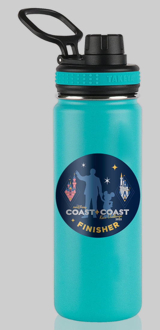 RunDisney and Disneyland Coast To Coast Race Challenge 2025 IN TRAINING or FINISHER Water Bottle Mug Sticker