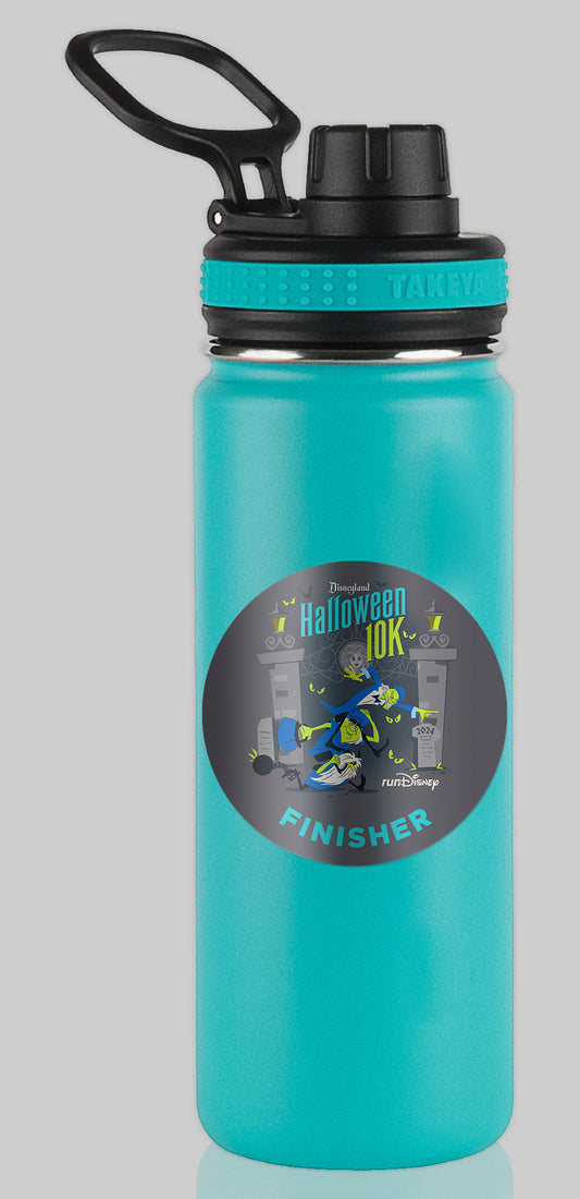 Disneyland Halloween Half Marathon Weekend 2024 10K 6.2 Miles FINISHER Water Bottle Mug Sticker THEMED