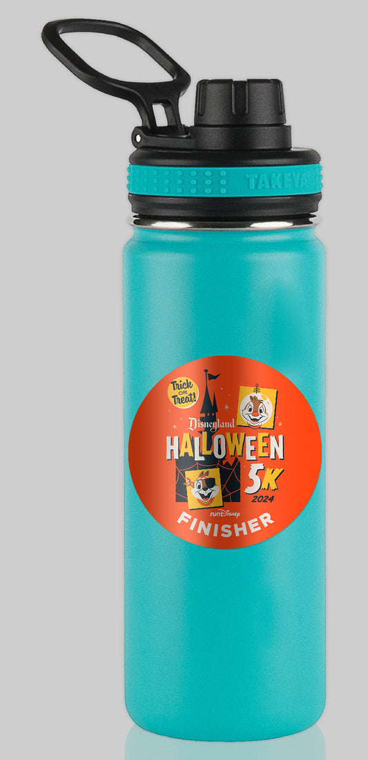 Disneyland Halloween Half Marathon Weekend 2024 5K 3.1 Miles FINISHER Water Bottle Mug Sticker THEMED