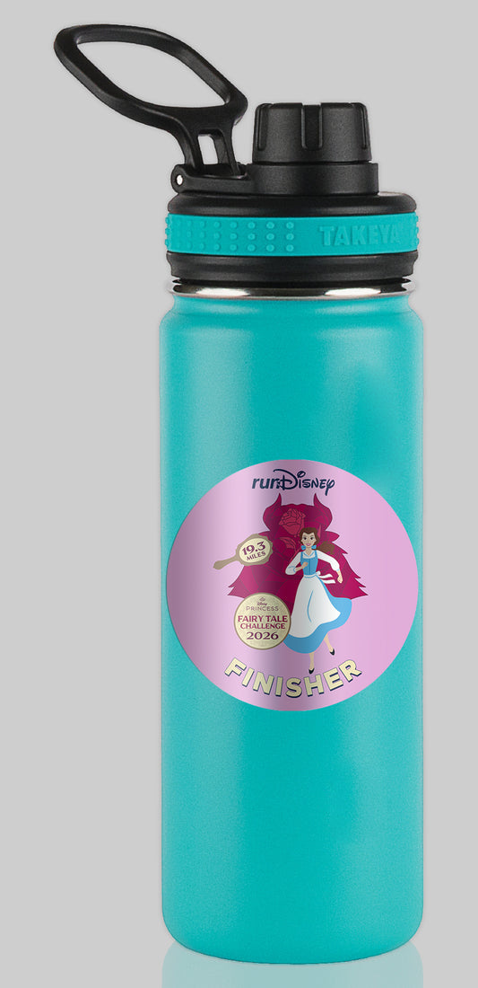 RunDisney Princess Half Marathon Weekend 2026 Princess Fairy Tale Challenge 19.3 Miles FINISHER Water Bottle Mug Sticker THEMED