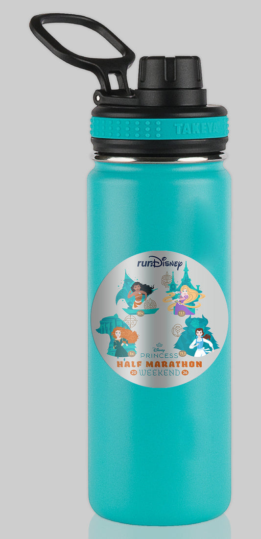 RunDisney Princess Half Marathon Weekend 2026 Princess Weekend GENERIC Water Bottle Mug Sticker THEMED