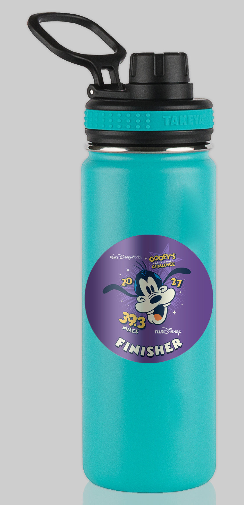 RunDisney Marathon Weekend 2027 Goofy Challenge 39.3 Miles NO WORDS or FINISHER Water Bottle Mug Sticker