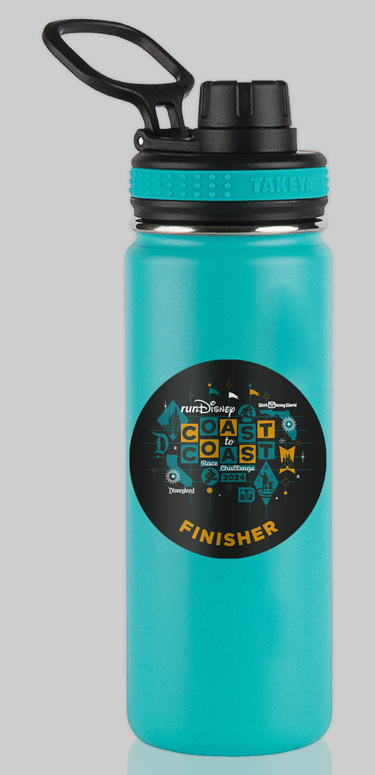 RunDisney and Disneyland Coast To Coast 2024 FINISHER Water Bottle Mug Sticker