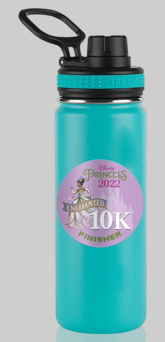 RunDisney Princess Half Marathon Weekend 2022 Princess 10K 6.2 Miles FINISHER Water Bottle Mug Sticker