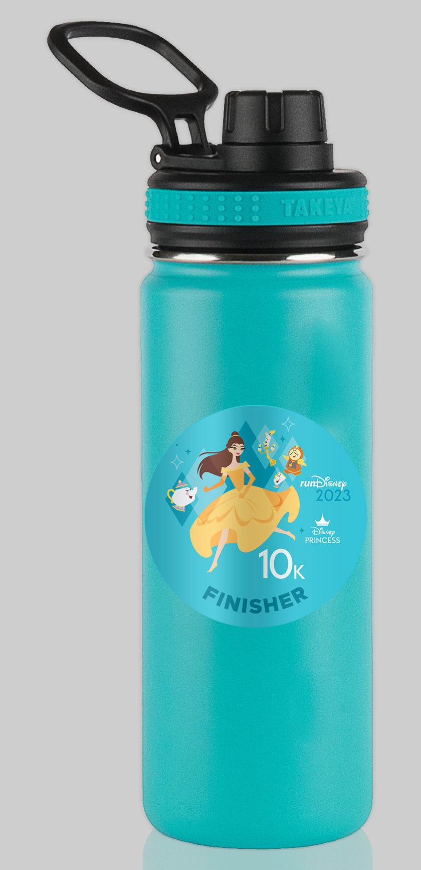 RunDisney Princess Half Marathon Weekend 2023 Princess 10K 6.2 Miles FINISHER Water Bottle Mug Sticker