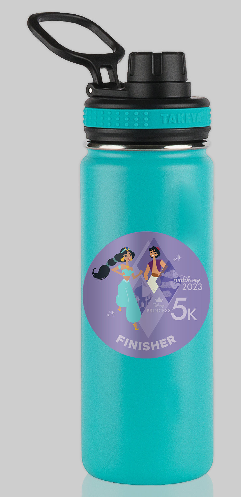 RunDisney Princess Half Marathon Weekend 2023 Princess 5K 3.1 Miles FINISHER Water Bottle Mug Sticker