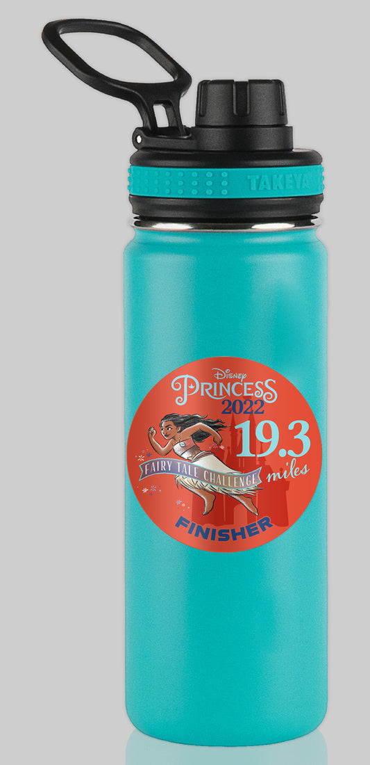 RunDisney Princess Half Marathon Weekend 2022 Fairy Tale Challenge 19.3 Miles FINISHER Water Bottle Mug Sticker