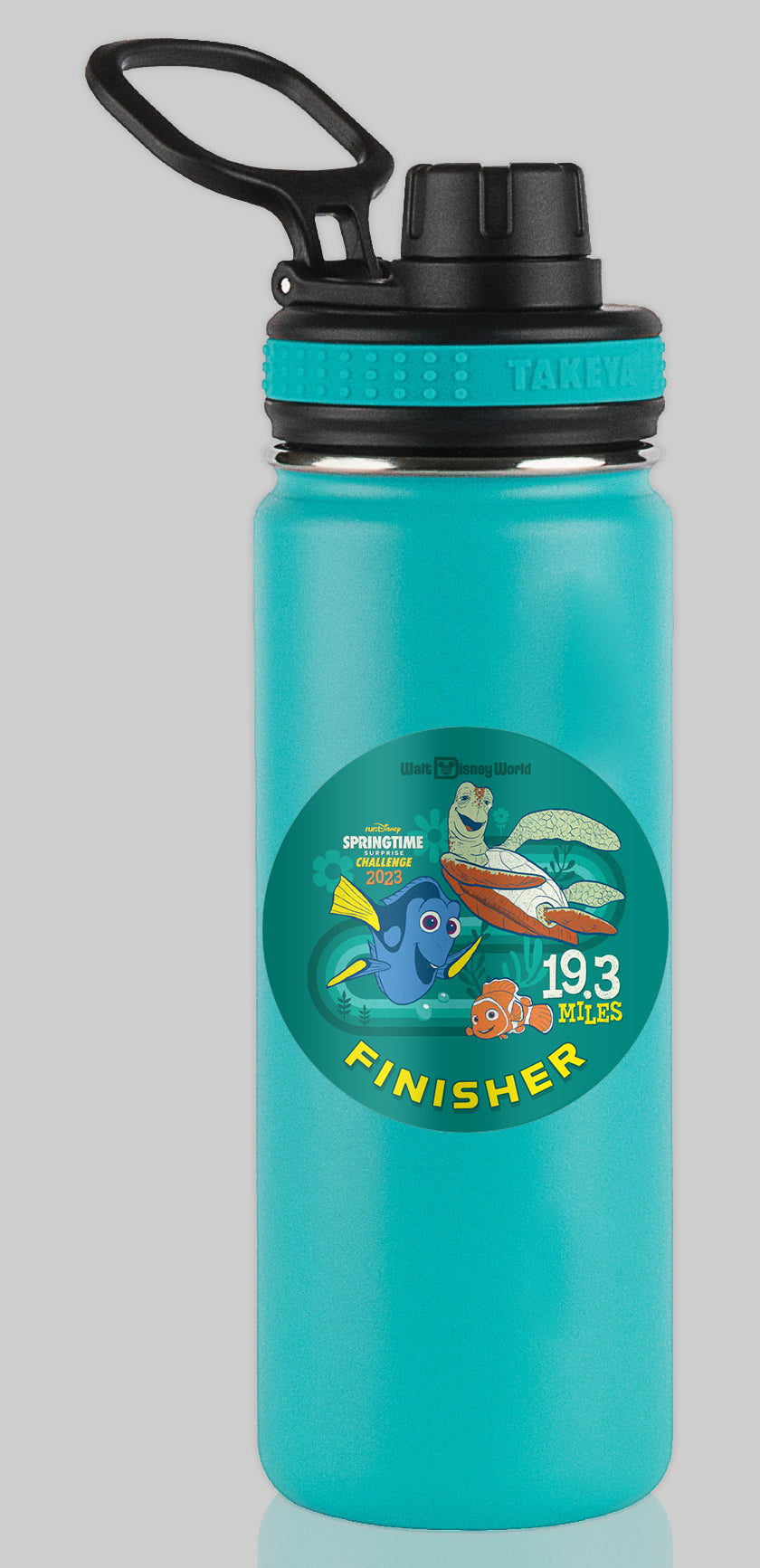 RunDisney Springtime Races 2023 Challenge 19.3 Miles FINISHER Water Bottle Mug Sticker