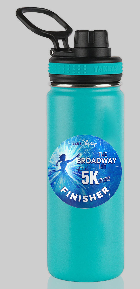 RunDisney Summer Virtual Series 2022 Broadway Hit 5K 3.1 Miles FINISHER Water Bottle Mug Sticker
