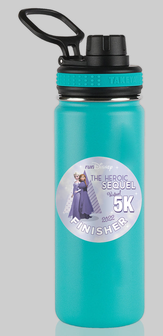 RunDisney Summer Virtual Series 2022 Heroic Sequel 5K 3.1 Miles FINISHER Water Bottle Mug Sticker