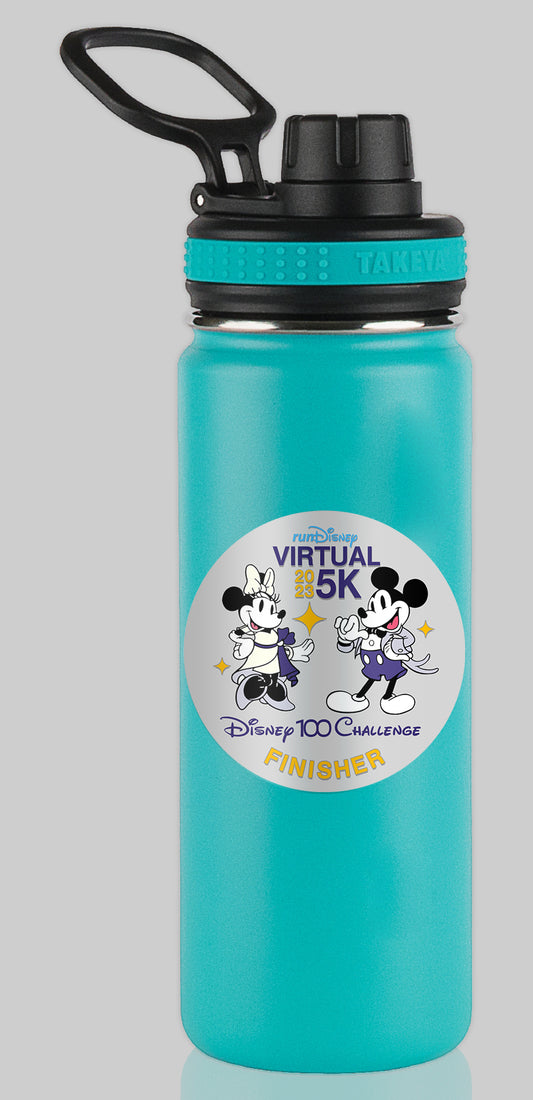 RunDisney Summer Virtual Series 2023 100 Year Challenge 3 x 5K 3.1 Miles FINISHER Water Bottle Mug Sticker