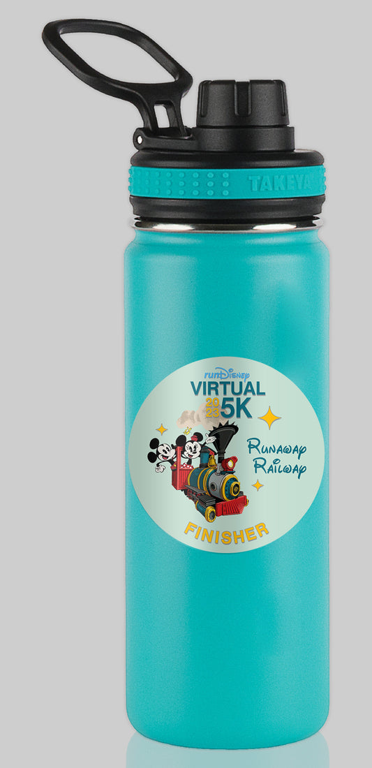 RunDisney Summer Virtual Series 2023 Runaway Railway 5K 3.1 Miles FINISHER Water Bottle Mug Sticker