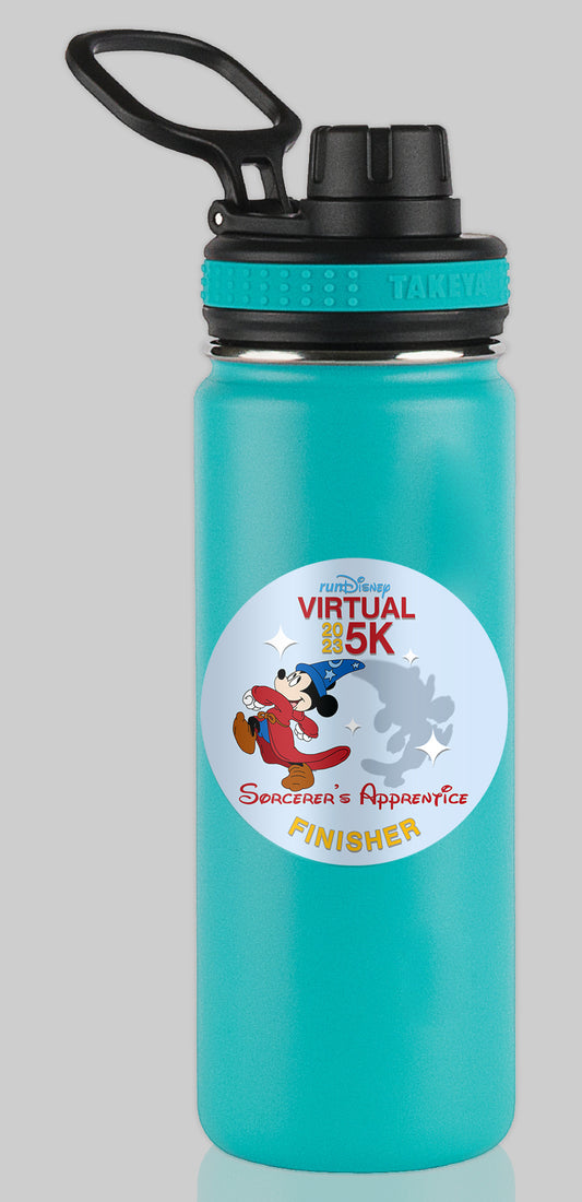RunDisney Summer Virtual Series 2023 Sorcerer's Apprentice 5K 3.1 Miles FINISHER Water Bottle Mug Sticker