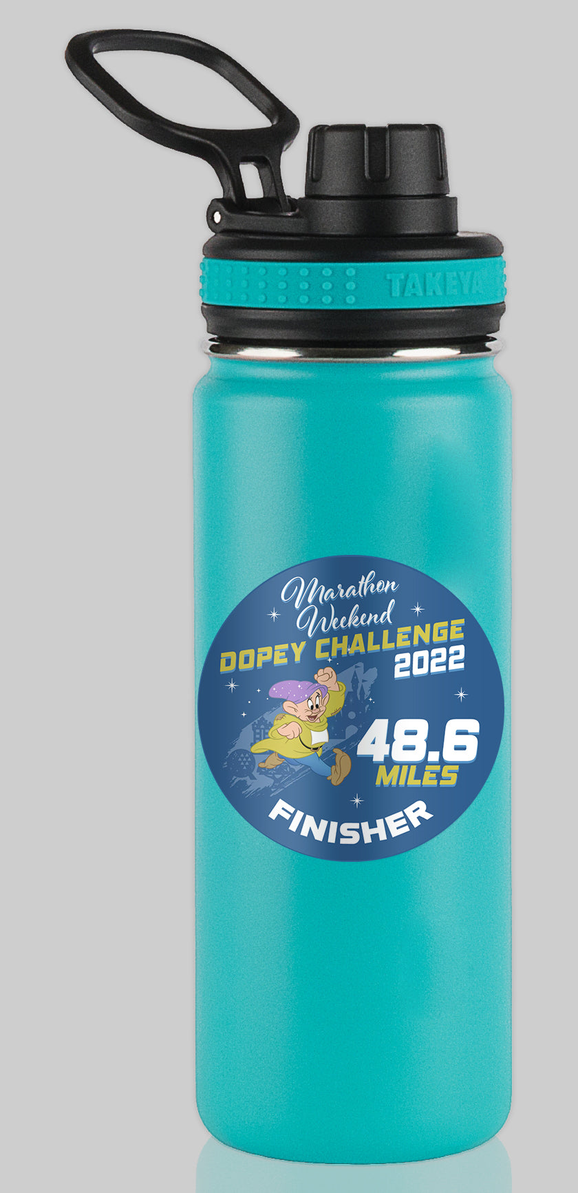 RunDisney Marathon Weekend 2022 Dopey Challenge 48.6 Miles FINISHER Water Bottle Mug Sticker