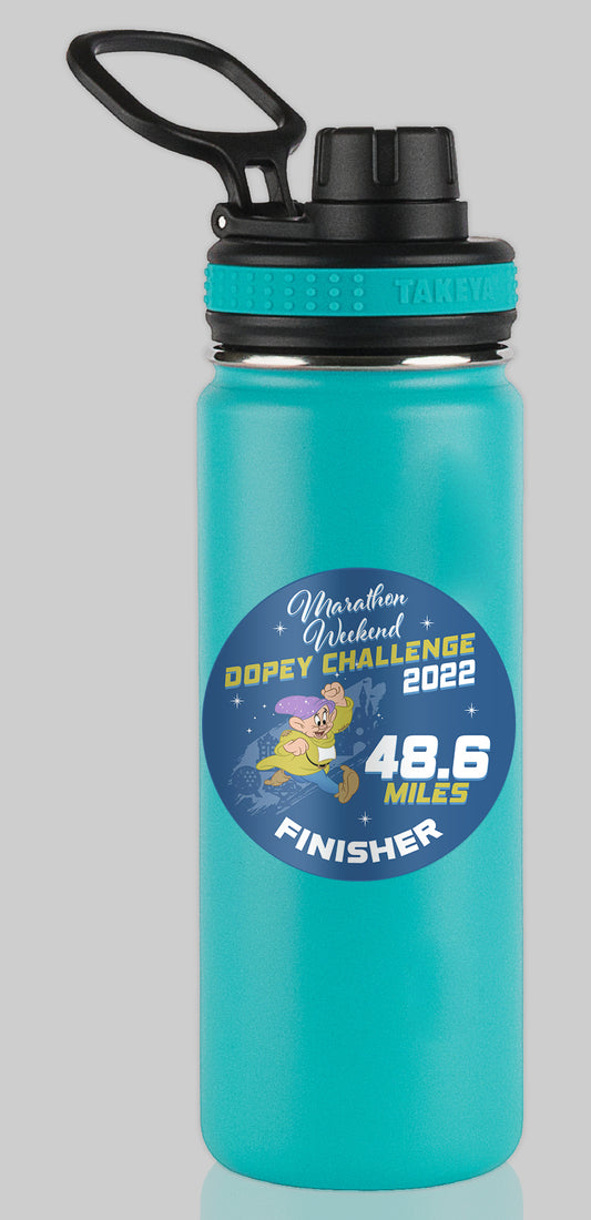 RunDisney Marathon Weekend 2022 Dopey Challenge 48.6 Miles FINISHER Water Bottle Mug Sticker