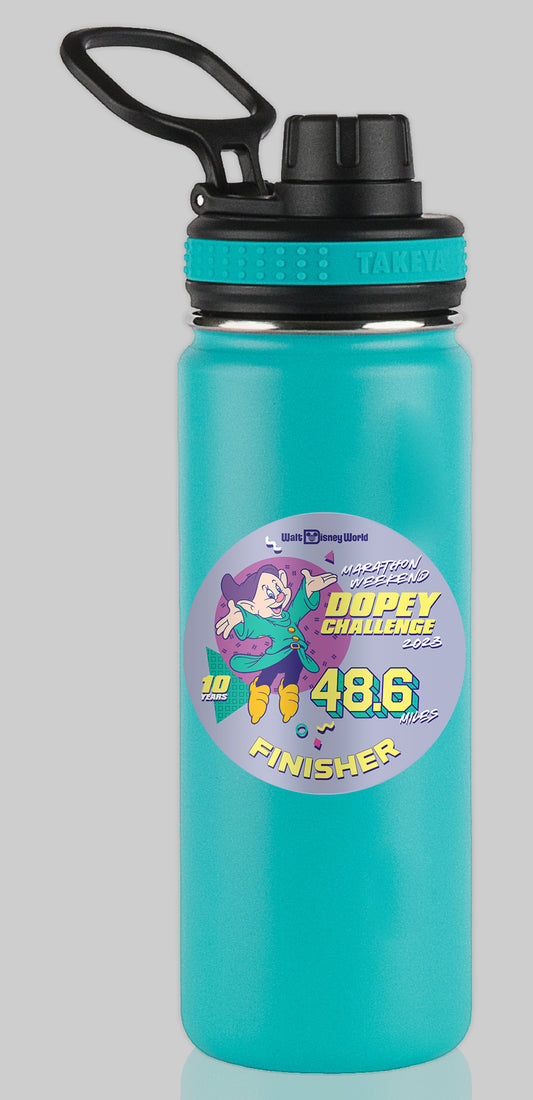 RunDisney Marathon Weekend 2023 Dopey Challenge 48.6 Miles FINISHER Water Bottle Mug Sticker