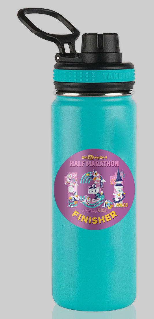 RunDisney Marathon Weekend 2024 Half Marathon 13.1 Miles FINISHER Water Bottle Mug Sticker