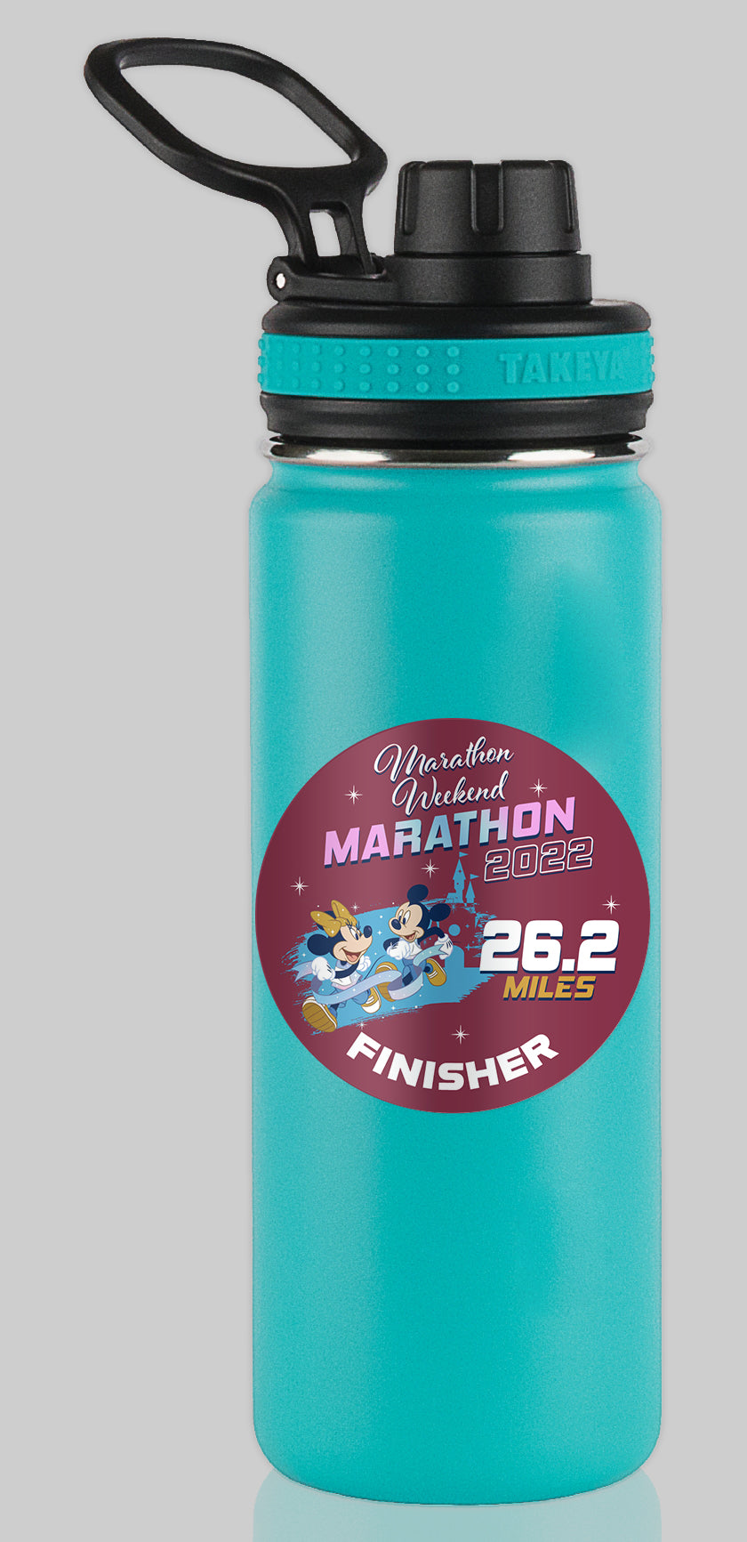 RunDisney Marathon Weekend 2022 Marathon 26.2 Miles FINISHER Water Bottle Mug Sticker