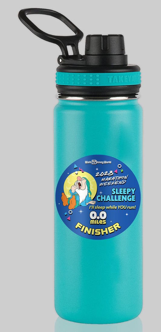 RunDisney Marathon Weekend 2023 Sleepy Challenge 0.0 Miles Character Water Bottle Mug Sticker