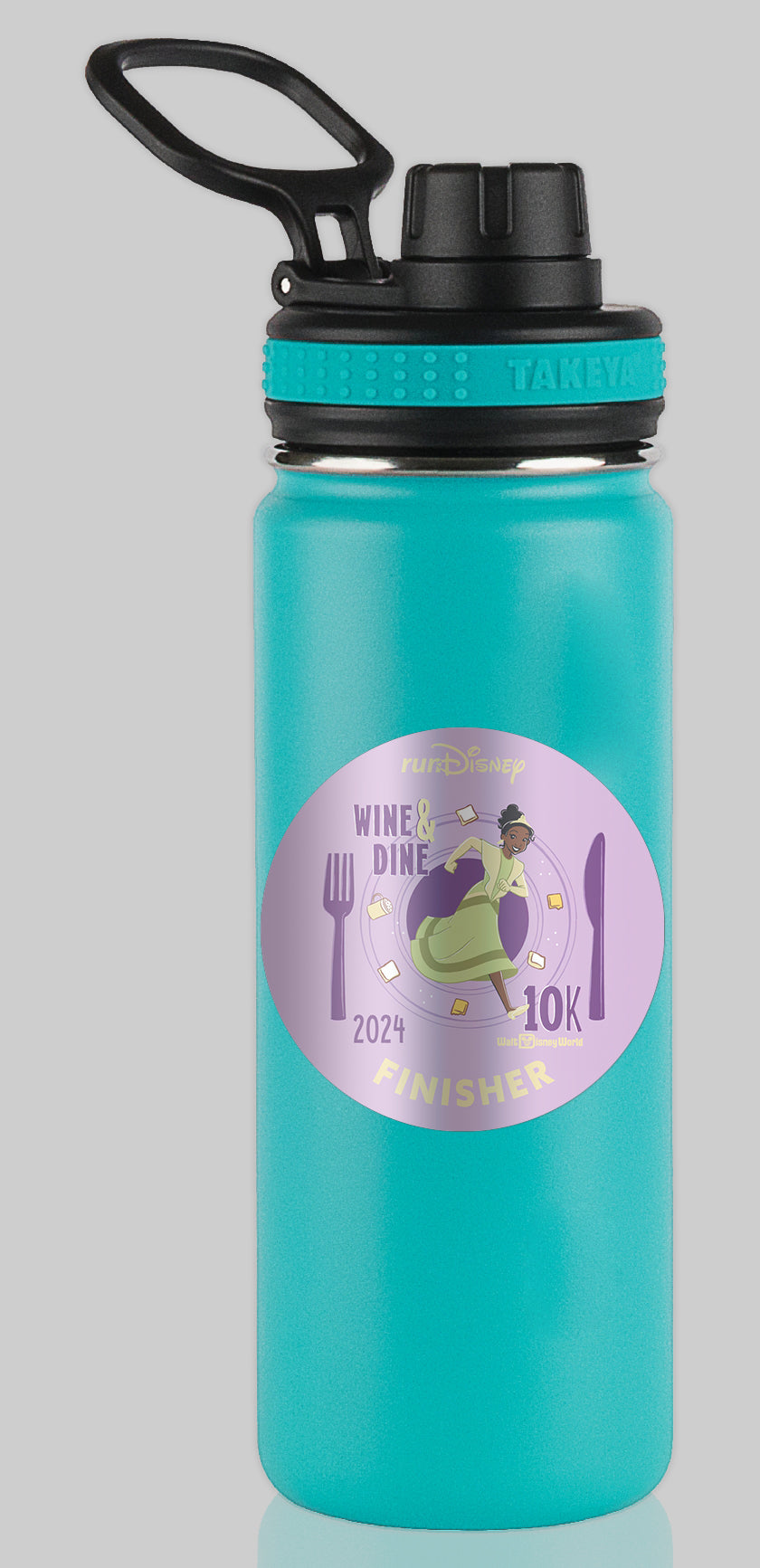 RunDisney Wine & Dine Weekend 2024 10K 6.2 Miles FINISHER Water Bottle Mug Sticker