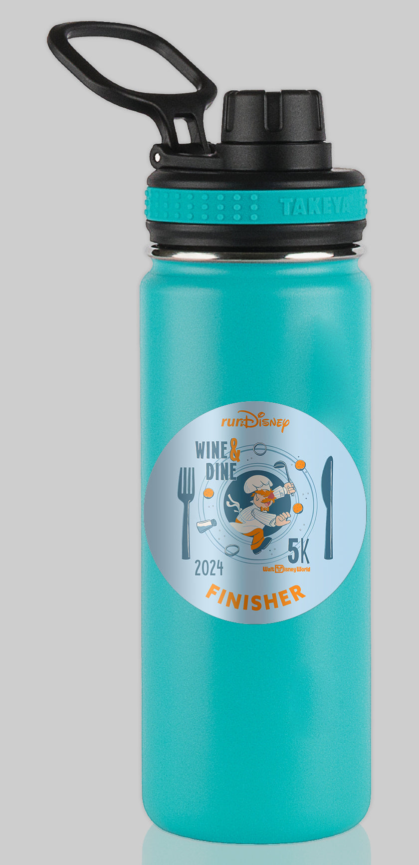 RunDisney Wine & Dine Weekend 2024 5K 3.1 Miles FINISHER Water Bottle Mug Sticker