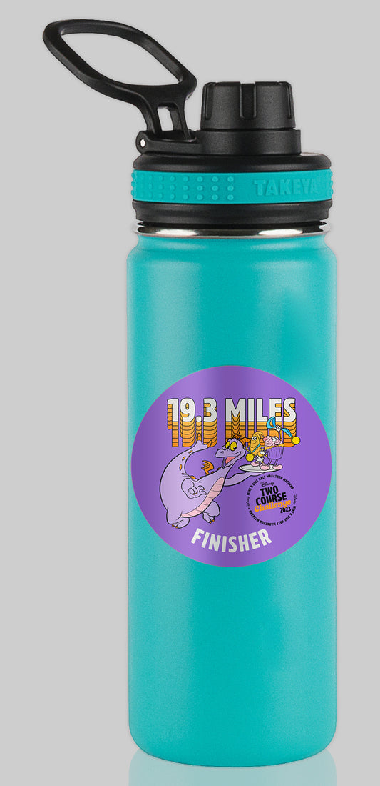 RunDisney Wine & Dine Weekend 2023 Two Course Challenge 19.3 Miles FINISHER Water Bottle Mug Sticker