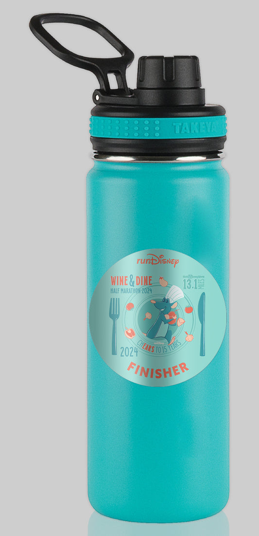 RunDisney Wine & Dine Weekend 2024 Half Marathon 13.1 Miles FINISHER Water Bottle Mug Sticker