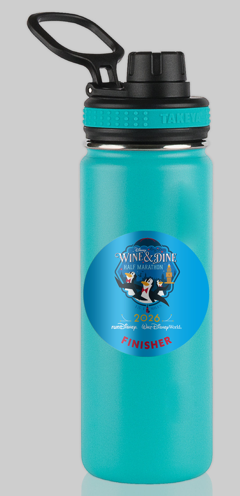 RunDisney Wine & Dine Weekend 2026 Half Marathon 13.1 Miles NO WORDS or FINISHER Water Bottle Mug Sticker