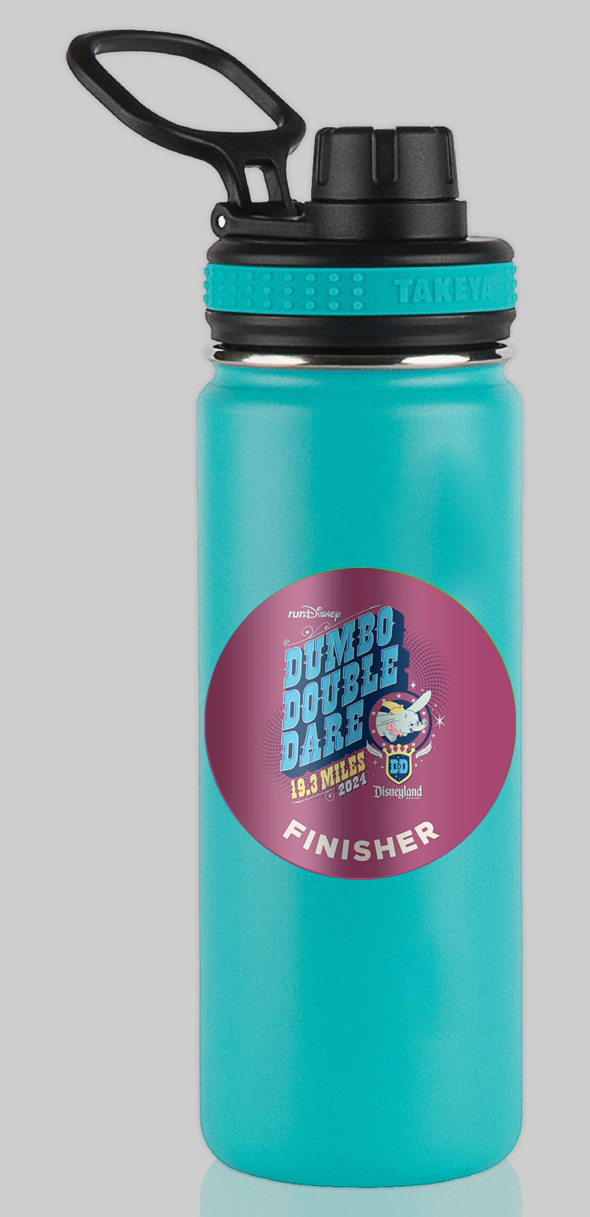 Disneyland Half Marathon Weekend 2024 Dumbo Double Dare 19.3 Miles FINISHER Water Bottle Mug Sticker THEMED