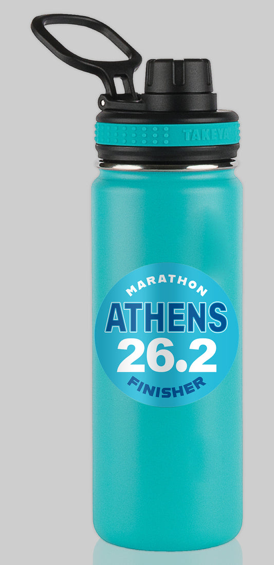 Athens 26.2 Marathon FINISHER Water Bottle Mug Sticker