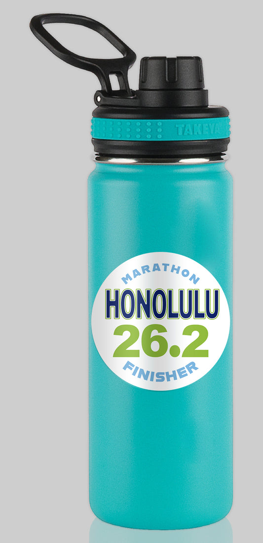 Honolulu 26.2 Marathon FINISHER Water Bottle Mug Sticker