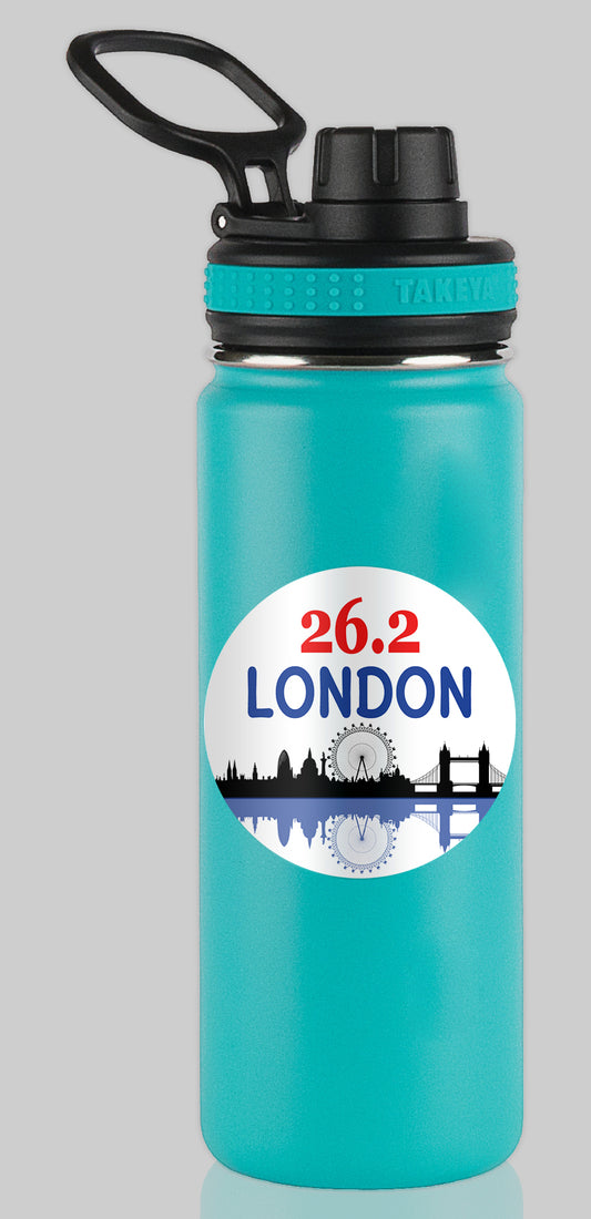 London Skyline 26.2 Marathon Water Bottle Mug Sticker