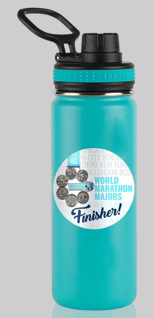 World Marathon Majors 26.2 Marathon FINISHER Water Bottle Mug Sticker
